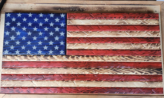 Rustic Distressed USA Flag 37 x 19.5