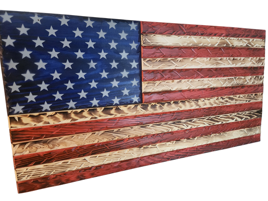 Rustic Distressed USA Flag 37 x 19.5