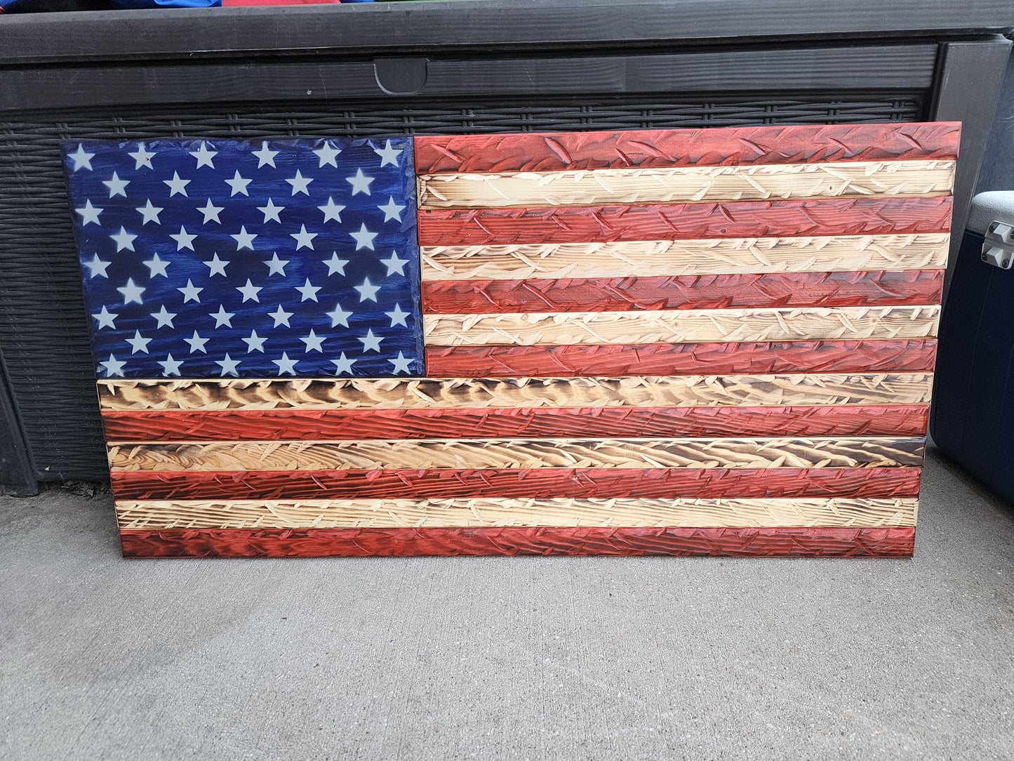 Rustic Distressed USA Flag 37 x 19.5