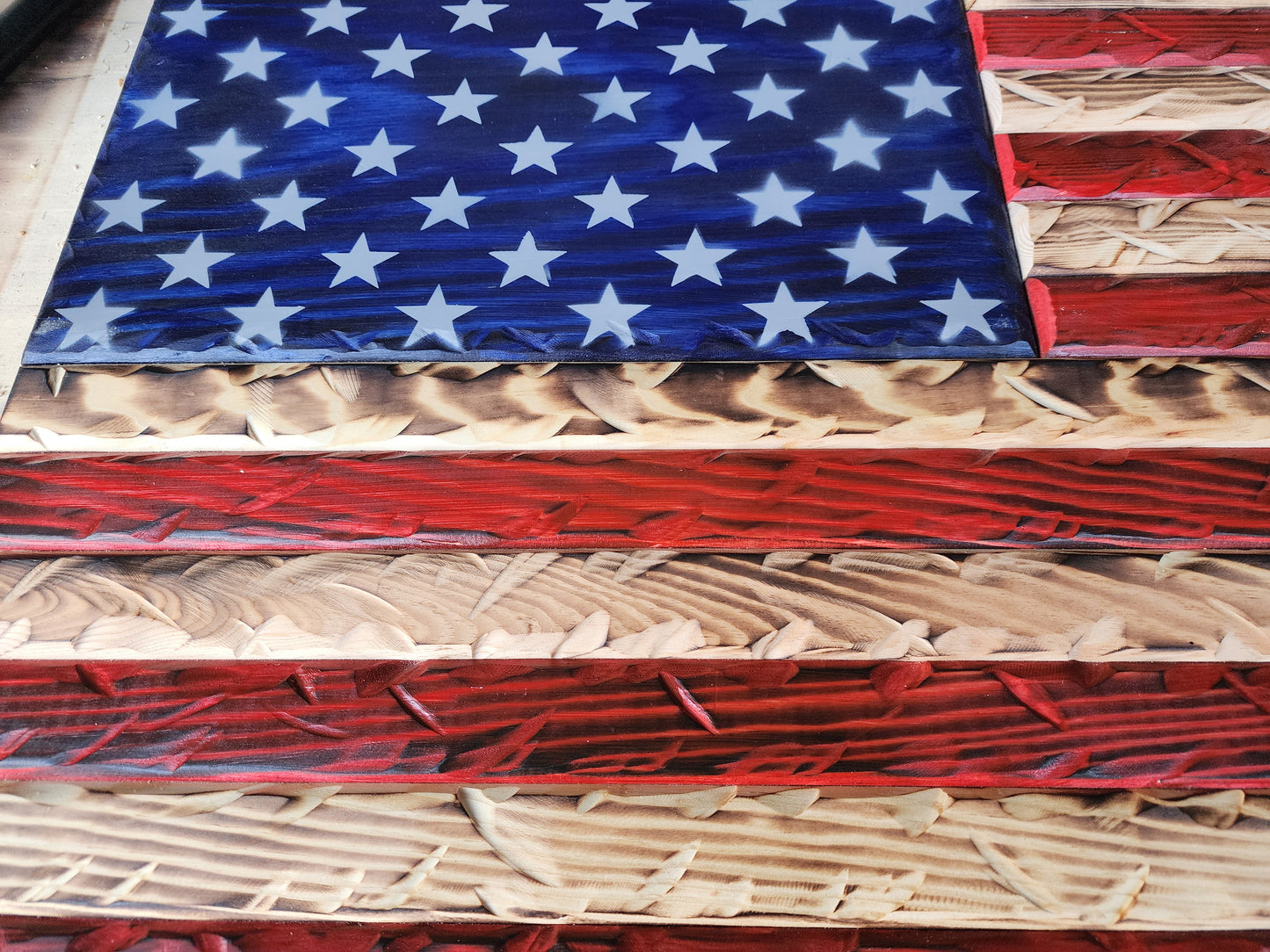 Rustic Distressed USA Flag 37 x 19.5
