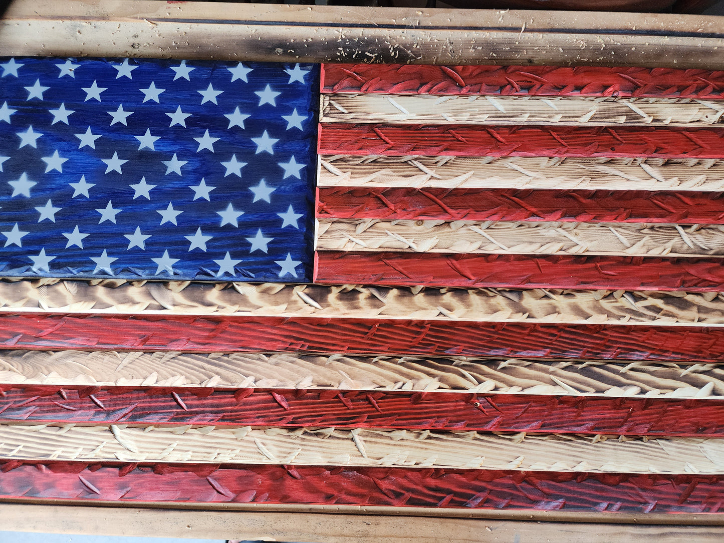 Rustic Distressed USA Flag 37 x 19.5